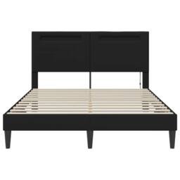 Berkfield Home Bed Frame with LED Strip Lights Black 135 x 190 cm Faux Leather - thumbnail 6