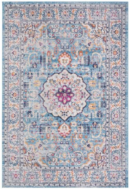 THE RUGS Marrakech Blue Medallion Large Area Rug & Runner Living Room 410 - Size: 80 cm x 150 cm - image 1