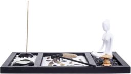London Boutique Zen Garden Buddha Candle Holder Incense Holder Meditation Gift Set Yin Yang in Dark Brown - Size: 1000L - thumbnail 3