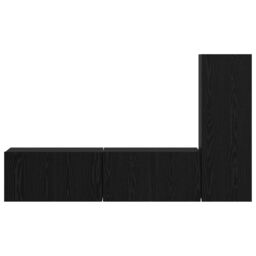 Berkfield Home TV Cabinet Set 3 pcs Black oak Small 30.5 x 30 x 90 cm - thumbnail 8