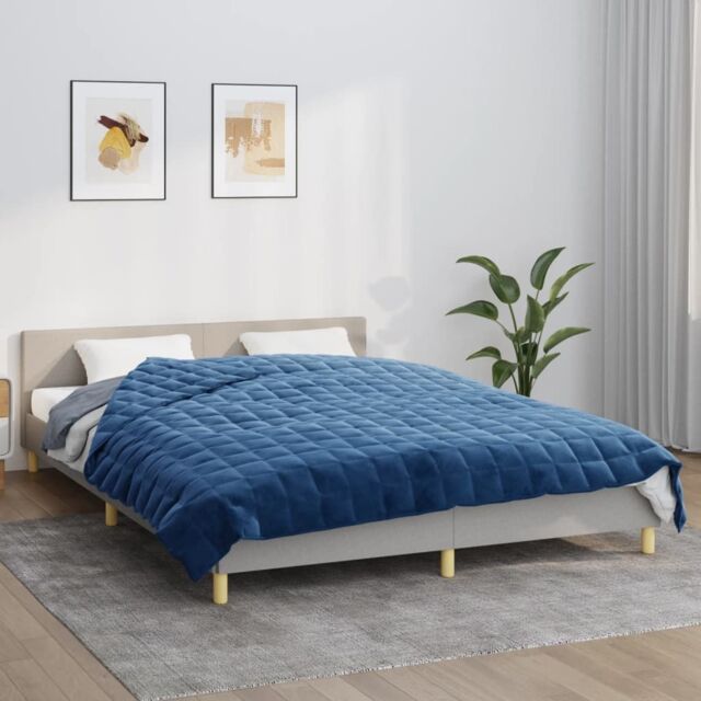 Berkfield Home Weighted Blanket Blue 200x225 cm 9 kg Fabric - image 1