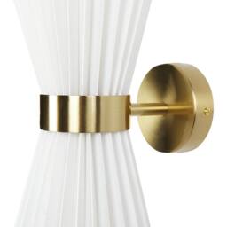 Wyld and Coco Set of 2 White Fabric Shade Wall Lamps with Brass Accents - thumbnail 5