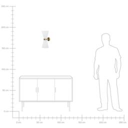 Wyld and Coco Set of 2 White Fabric Shade Wall Lamps with Brass Accents - thumbnail 7