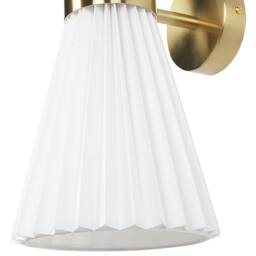 Wyld and Coco Set of 2 White Fabric Shade Wall Lamps with Brass Accents - thumbnail 6