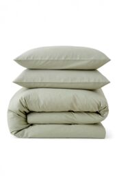 Martex Touch of Linen Duvet Cover Set (Includes 2 Pillowcases 1 For Single) in Pale Green - Size: Single - thumbnail 2