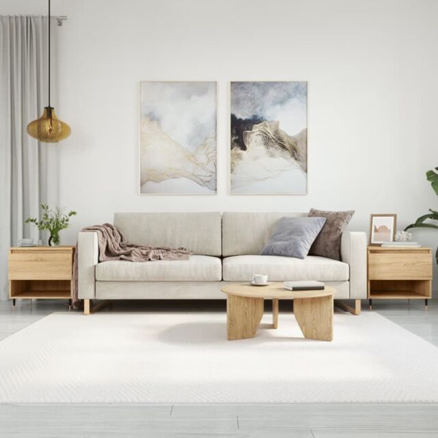 Berkfield Home Coffee Tables 2 pcs Sonoma Oak 50x46x50 cm Engineered Wood in Brown - Size: 50 x 46 x 50 cm - image 1