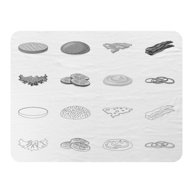 Benjamin Tate Design burger & sandwich icon Designer Blanket in Natural - Size: 120 cm x 150 cm - image 1