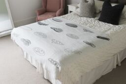 Benjamin Tate Design burger & sandwich icon Designer Blanket in Natural - Size: 120 cm x 150 cm - thumbnail 4