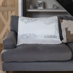 Benjamin Tate Design burger & sandwich icon Designer Blanket in Natural - Size: 120 cm x 150 cm - thumbnail 2