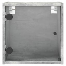 Berkfield Home Elegant Bedside Cabinet with Glass Door Concrete Grey 35x37x35 cm - Size: 35 x 37 x 35 cm - thumbnail 6