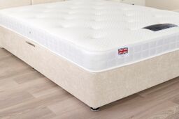 Somnior Coolblue Sprung Memory Tufted Mattress in White - Size: Small Double - thumbnail 3