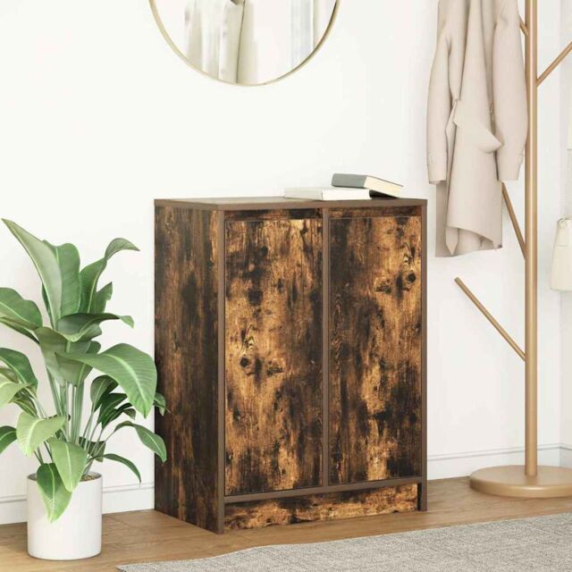 Berkfield Home Sideboard Smoked Oak 57x34x76 cm Engineered Wood in Brown - Size: 57 x 34 x 76 cm - image 1