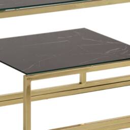 Berkfield Home Console Table Gold Stainless Steel & Tempered Glass - thumbnail 7