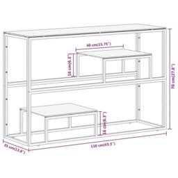 Berkfield Home Console Table Gold Stainless Steel & Tempered Glass - thumbnail 9