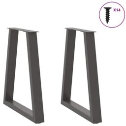 Berkfield Home Coffee Table Legs V-Shape 2 pcs Anthracite 50x(72-73) cm Steel in Black - thumbnail 3