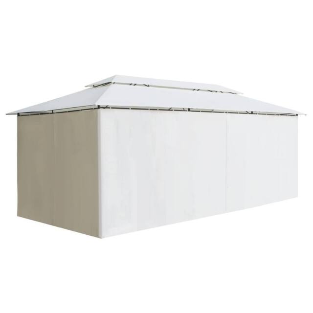 Berkfield Home Gazebo with Curtains 600x298x270 cm White 180g/m ² - Size: 600 x 298 x 270 cm - image 1