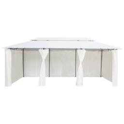 Berkfield Home Gazebo with Curtains 600x298x270 cm White 180g/m ² - Size: 600 x 298 x 270 cm - thumbnail 3
