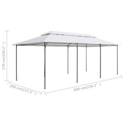 Berkfield Home Gazebo with Curtains 600x298x270 cm White 180g/m ² - Size: 600 x 298 x 270 cm - thumbnail 7