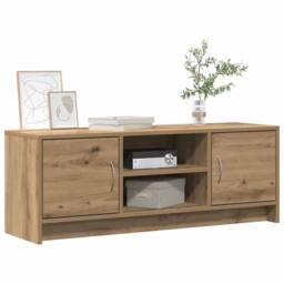 Berkfield Home TV Cabinet Artisan Oak 102x30x37.5 cm Engineered Wood in Brown