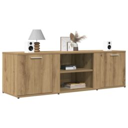 Berkfield Home TV Cabinet Artisan Oak 120x34x37 cm Engineered Wood in Brown - Size: 120 x 34 x 37 cm