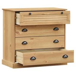 Berkfield Home Beautiful Chest of Drawers VIGO 80x40x76 cm Solid Wood Pine in Brown - Size: 80 x 40 x 76 cm - thumbnail 5