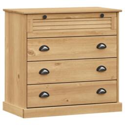 Berkfield Home Beautiful Chest of Drawers VIGO 80x40x76 cm Solid Wood Pine in Brown - Size: 80 x 40 x 76 cm - thumbnail 3