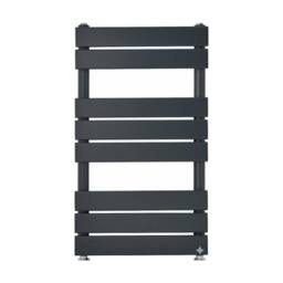 Bathroom Kingdom Queenstown Anthracite Designer Flat Panel Heated Towel Rail 800x450mm in Grey - thumbnail 1
