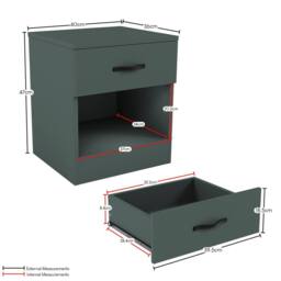 Home Discount Riano 4Pc Bedroom Set 4 Drawer Chest 3 Door Wardrobe Storage Furniture in Green - thumbnail 5