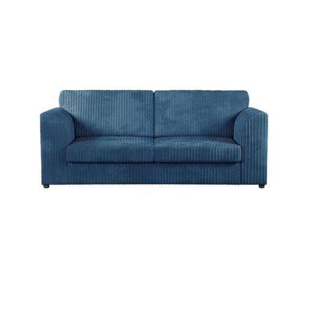 Furniture 786 Hannah Jumbo Cord Full Back 3 Seater Sofa in Mid Blue - image 1
