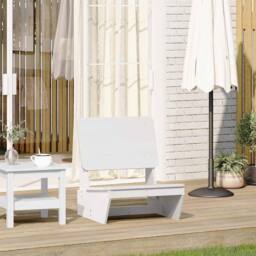 Berkfield Home Beautiful Garden Chair White 60x64x70.5 cm Solid Wood Pine - thumbnail 2