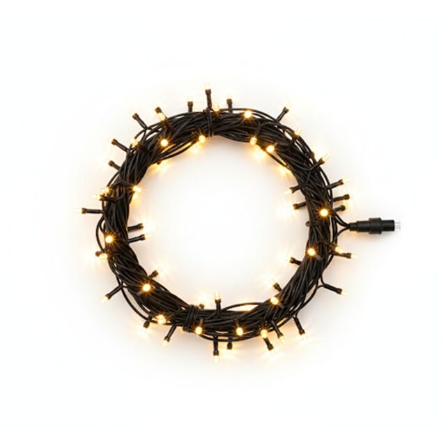 Pegdev LED String Lights Warm White Black Rubber IP65 Outdoor Indoor 10m - image 1