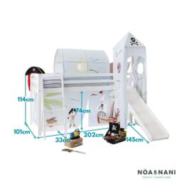 Nöa and Nani Moro Cabin Bed Midsleeper with Slide & Pirate Pete Package in White - Size: Single - thumbnail 4