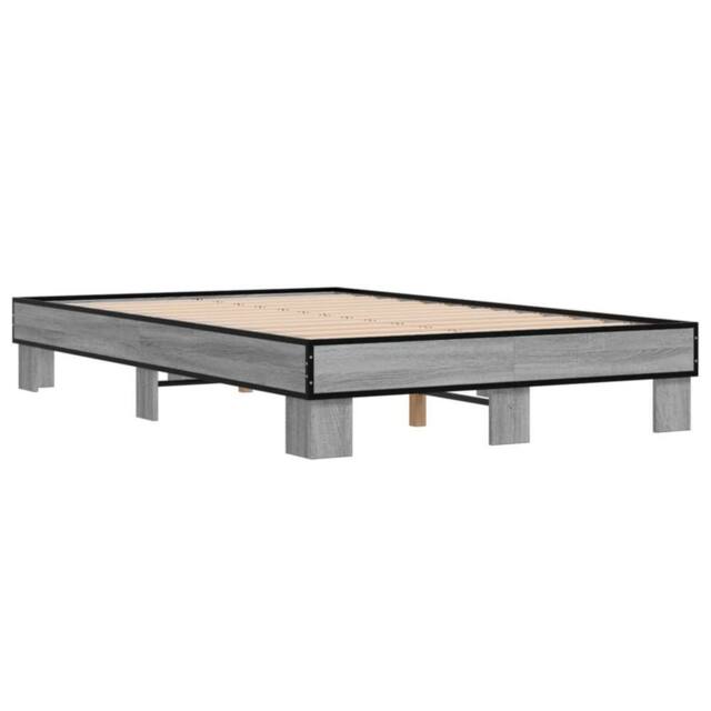 Berkfield Home Durable Bed Frame without Mattress Grey Sonoma 140x200 cm - image 1