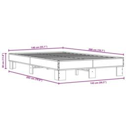 Berkfield Home Durable Bed Frame without Mattress Grey Sonoma 140x200 cm - thumbnail 9