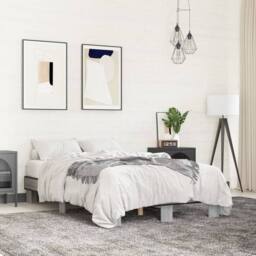 Berkfield Home Durable Bed Frame without Mattress Grey Sonoma 140x200 cm - thumbnail 2