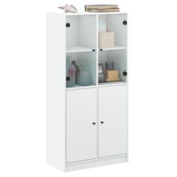 Berkfield Home Highboard with Doors White 68x37x142 cm Engineered Wood - Size: 68 x 37 x 142 cm - thumbnail 5