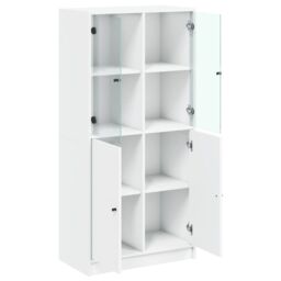 Berkfield Home Highboard with Doors White 68x37x142 cm Engineered Wood - Size: 68 x 37 x 142 cm - thumbnail 6