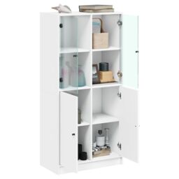Berkfield Home Highboard with Doors White 68x37x142 cm Engineered Wood - Size: 68 x 37 x 142 cm - thumbnail 4