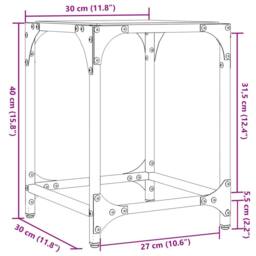 Berkfield Home Modern Coffee Table with Transparent Glass Top 30x30x40 cm Steel - Size: 30 x 30 x 40 cm - thumbnail 9