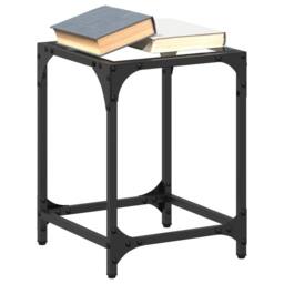 Berkfield Home Modern Coffee Table with Transparent Glass Top 30x30x40 cm Steel - Size: 30 x 30 x 40 cm - thumbnail 2