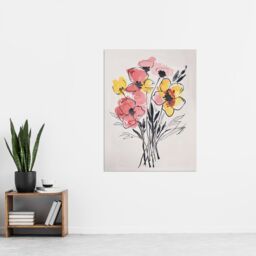 "Artery8 Abstract Flower Bouquet Pastel Yellow Pink Floral Wall Art Print - Size: W24"" x H32""" - thumbnail 4
