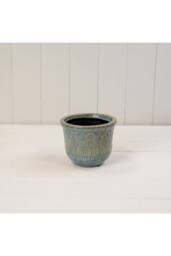 KDMD Ceramic Rustic Blue Indoor Plant Pot 10cm - thumbnail 2