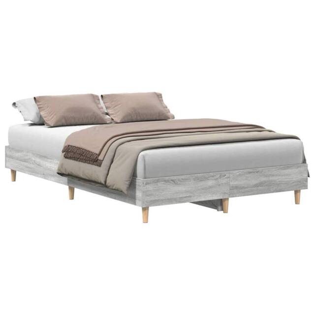 Berkfield Home Bed Frame No Mattress Grey Sonoma 120x200 cm Engineered Wood - Size: Small Double - image 1