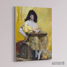 "Artery8 Henri Regnault Biblical Figure Salome Canvas Wall Art Print in Yellow - Size: W18"" x H24""" - thumbnail 2