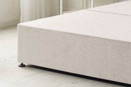 Somnior Bliss Divan Bed Base with Headboard Plush Velvet in Stone - Size: Small Double - thumbnail 3