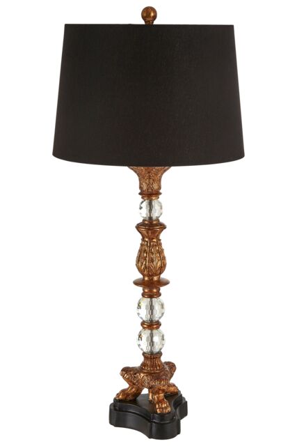 Orsina Classical Bronze Table Lamp, Ornate Boutique Accent Lamp For Living Room, Black & Bronze Lamp in Brown - image 1