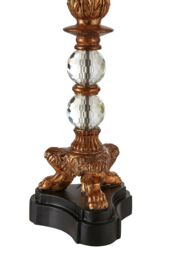Orsina Classical Bronze Table Lamp, Ornate Boutique Accent Lamp For Living Room, Black & Bronze Lamp in Brown - thumbnail 4