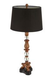 Orsina Classical Bronze Table Lamp, Ornate Boutique Accent Lamp For Living Room, Black & Bronze Lamp in Brown - thumbnail 2