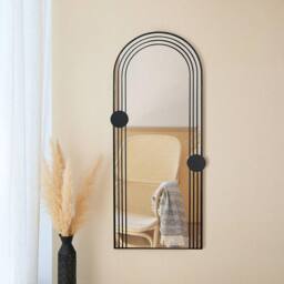 Charles Bentley Warsaw Arch Mirror Black Weather Resistant Wall Mount - thumbnail 3