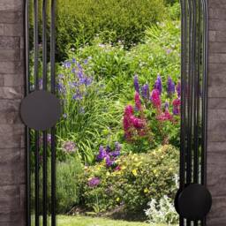 Charles Bentley Warsaw Arch Mirror Black Weather Resistant Wall Mount - thumbnail 2